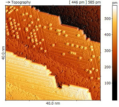 Single atomic resolved UHV-STM image