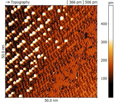 Nanodots on carbonized tungsten